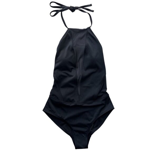 Ted Baker London Black Mesh Panel Halter one piece Swimsuit size 1 - Picture 9 of 10